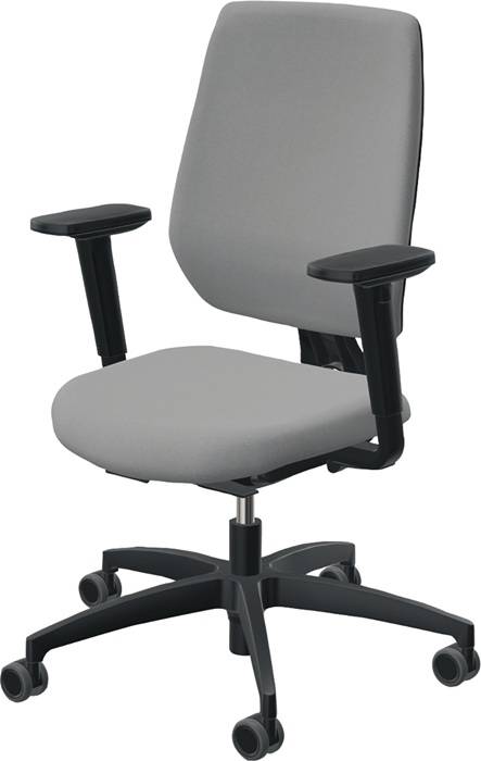 Bürodrehstuhl Synchrontechnik platingrau 390-510mm m.Armlehnen Trgf110kg DAUPHIN