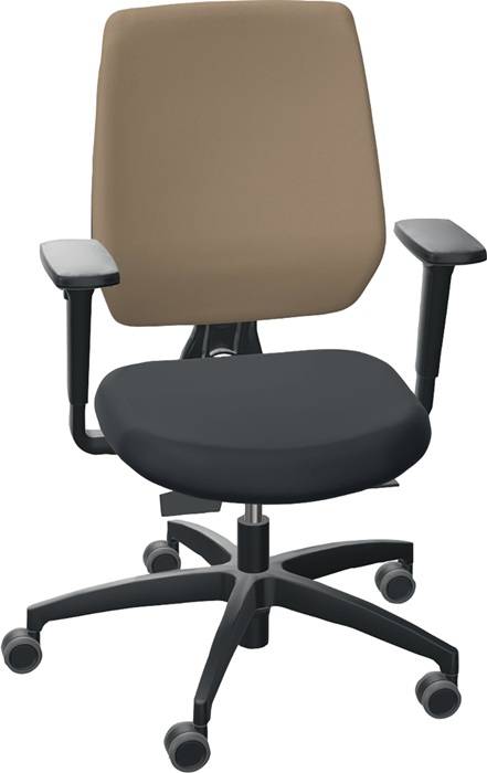 Bürodrehstuhl Synchrontechnik schwarz/cappuccino 390-510mm Armlehnen Trgf.110kg