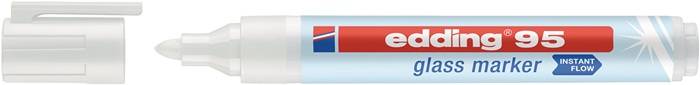 Glasmarker 95 weiß Strich-B.1,5-3mm Rundspitze EDDING