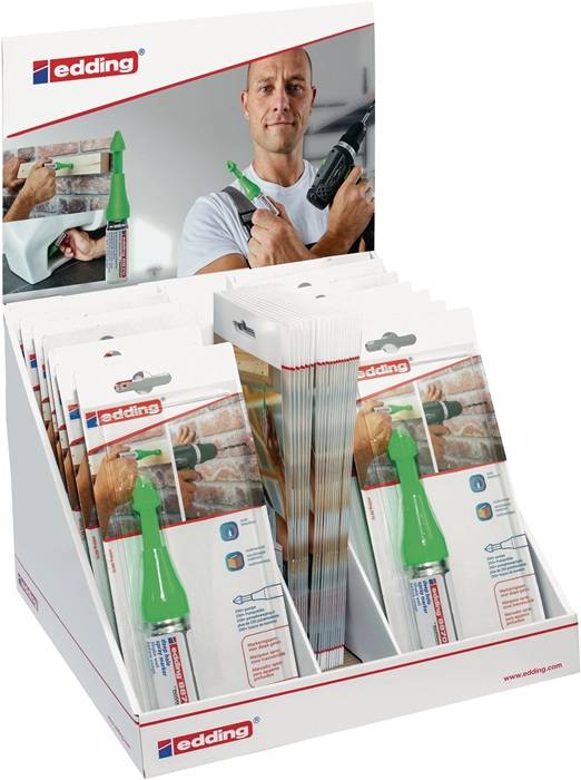 Bohrloch-Spraymarker-Display neongrün Düse 14 Blisterkarten EDDING