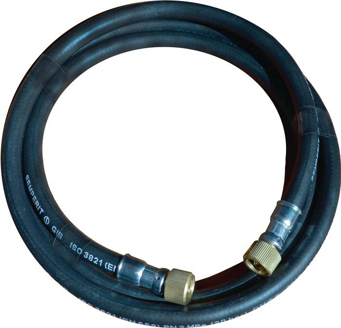 Gasschlauch L.1,8m ID 6,3mm Wandst.3mm schwarz CONZELMANN