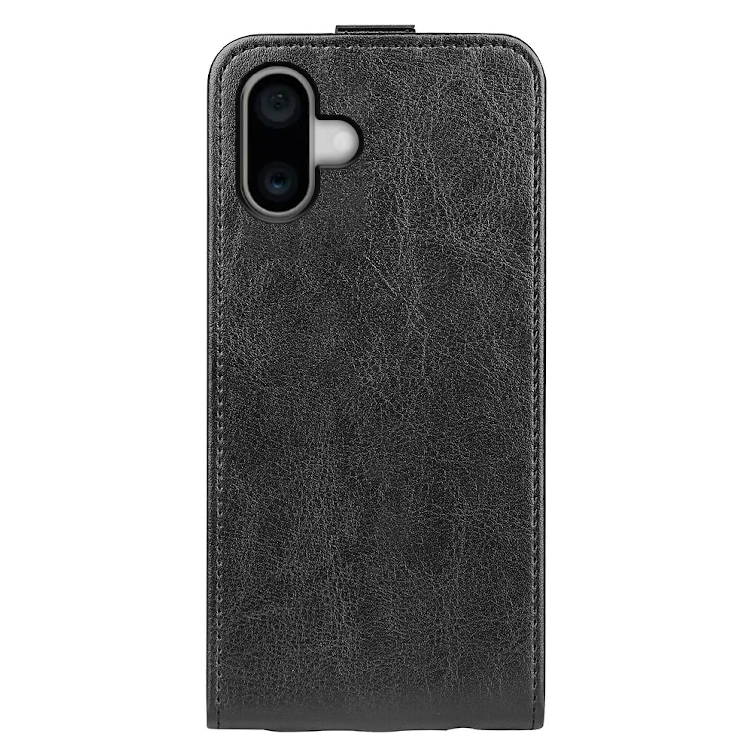 Für Apple iPhone 16 Flip Handy Tasche Hülle Cover Etui Kappe Schutz Case Schwarz