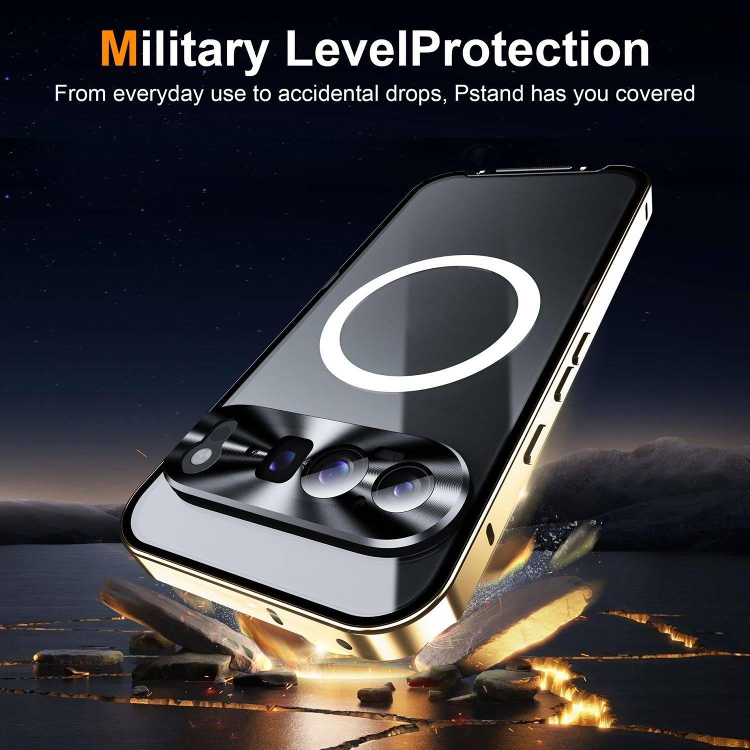 Für Google Pixel 9 Pro XL Magsafe Metall Schutz Tasche Hülle Case Gold