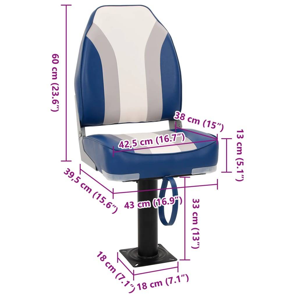 vidaXL 4-tlg. Bootssitz-Set Klappbar Hohe Rückenlehne