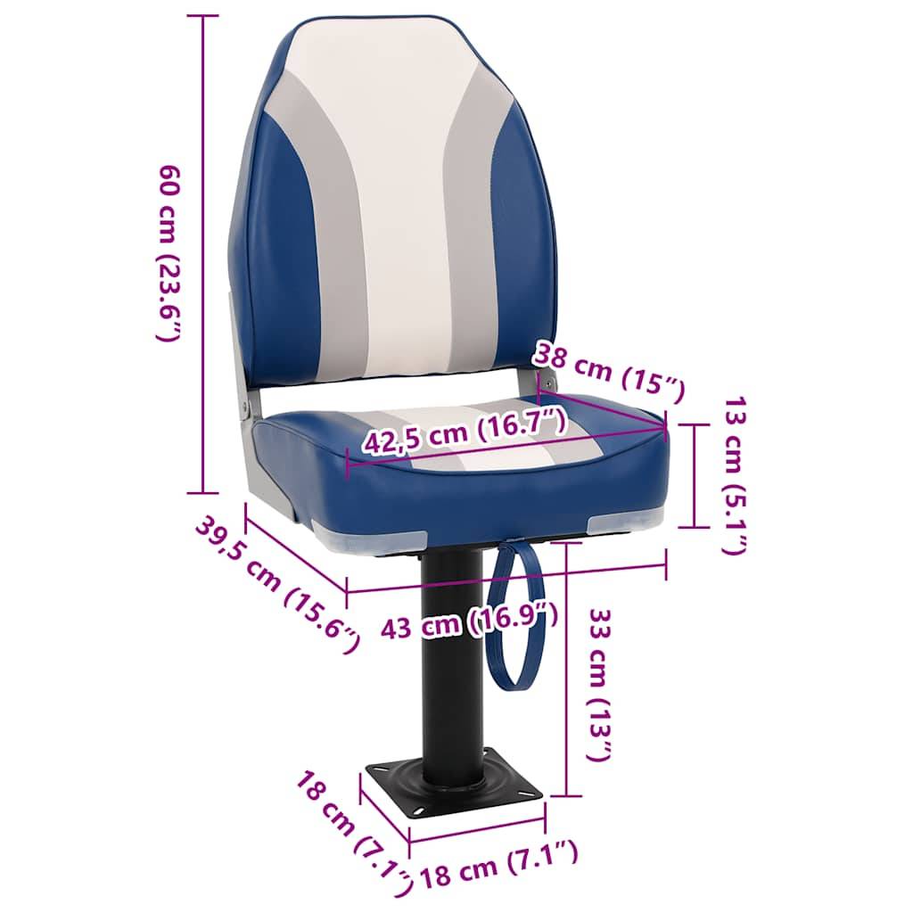 vidaXL 2-tlg. Bootssitz-Set Klappbar Hohe Rückenlehne