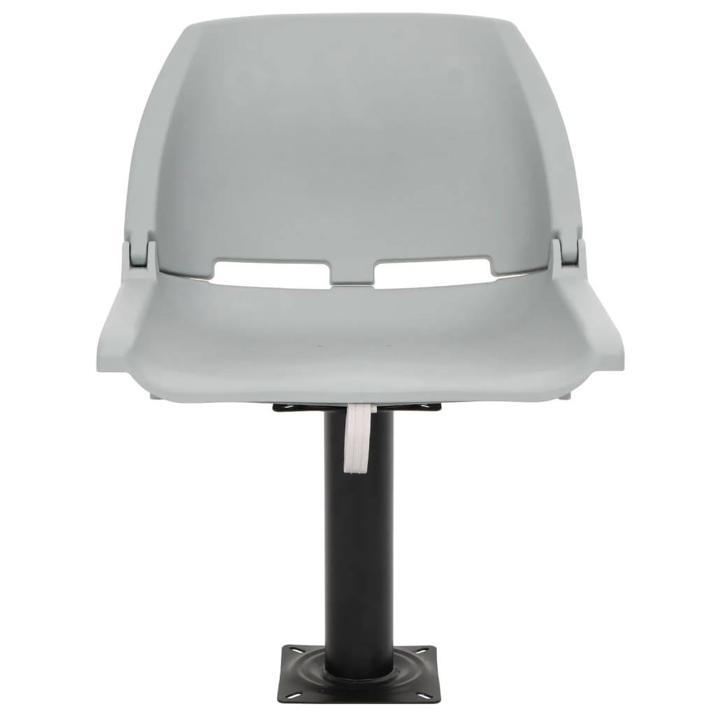 vidaXL 4-tlg. Bootssitz-Set Klappbar Kein Kissen Grau 48x51x41 cm