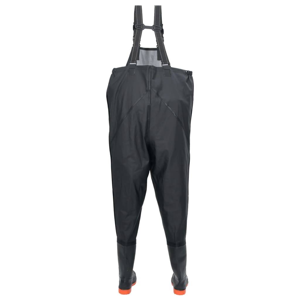 vidaXL Wathose mit Stiefeln Schwarz Größe 44