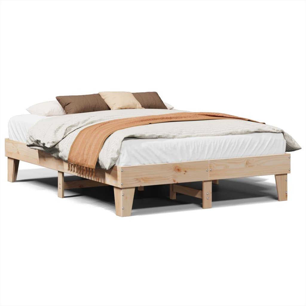vidaXL Massivholzbett ohne Matratze 150x200 cm Kiefernholz