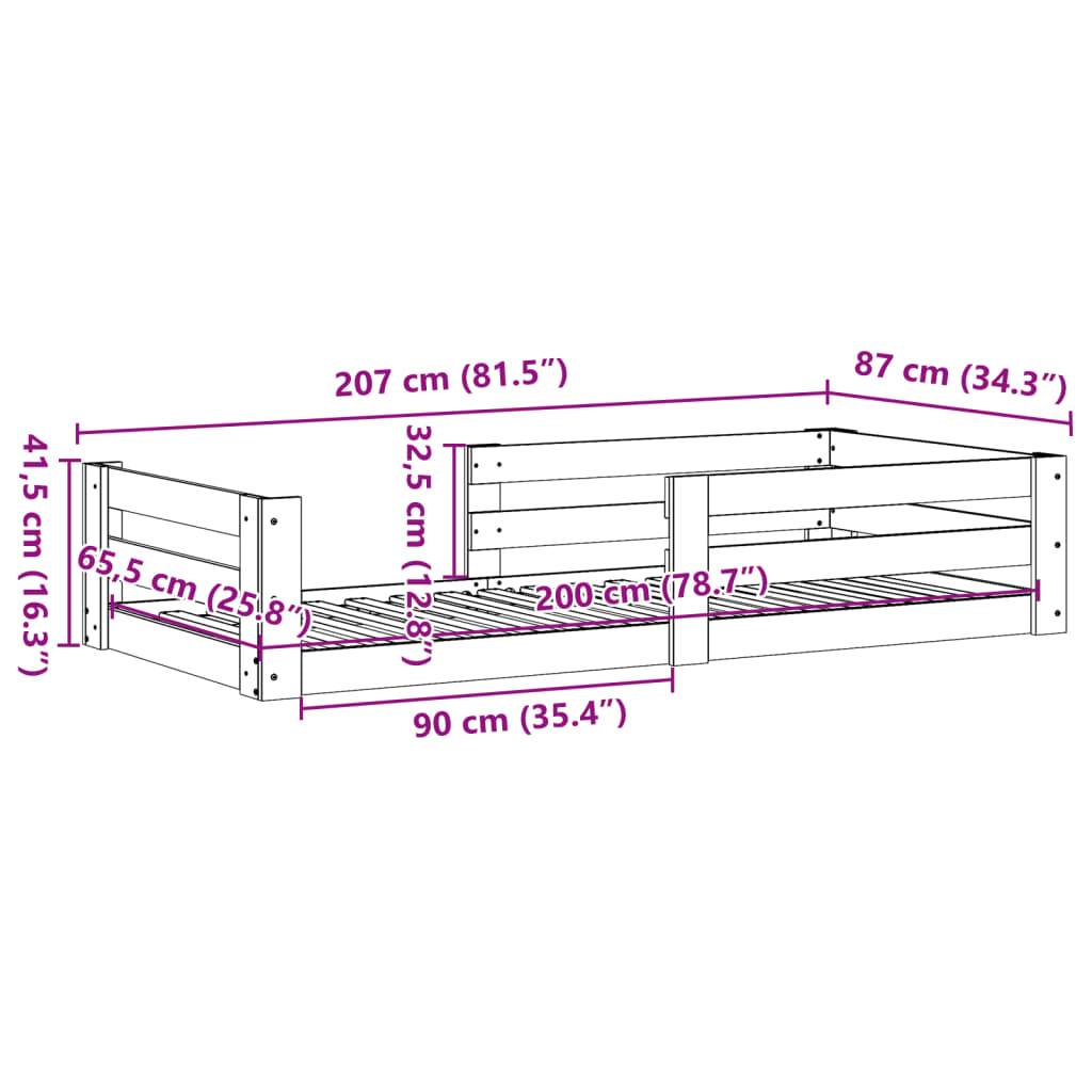 vidaXL Massivholzbett ohne Matratze 80x200 cm Kiefernholz