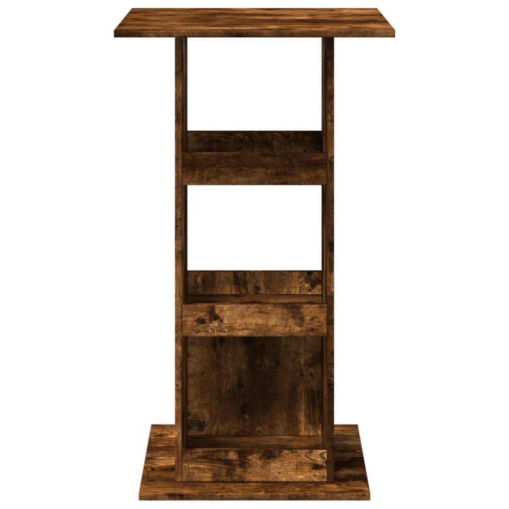 vidaXL Bartisch mit Ablagen Räuchereiche 60x60x102 cm Holzwerkstoff