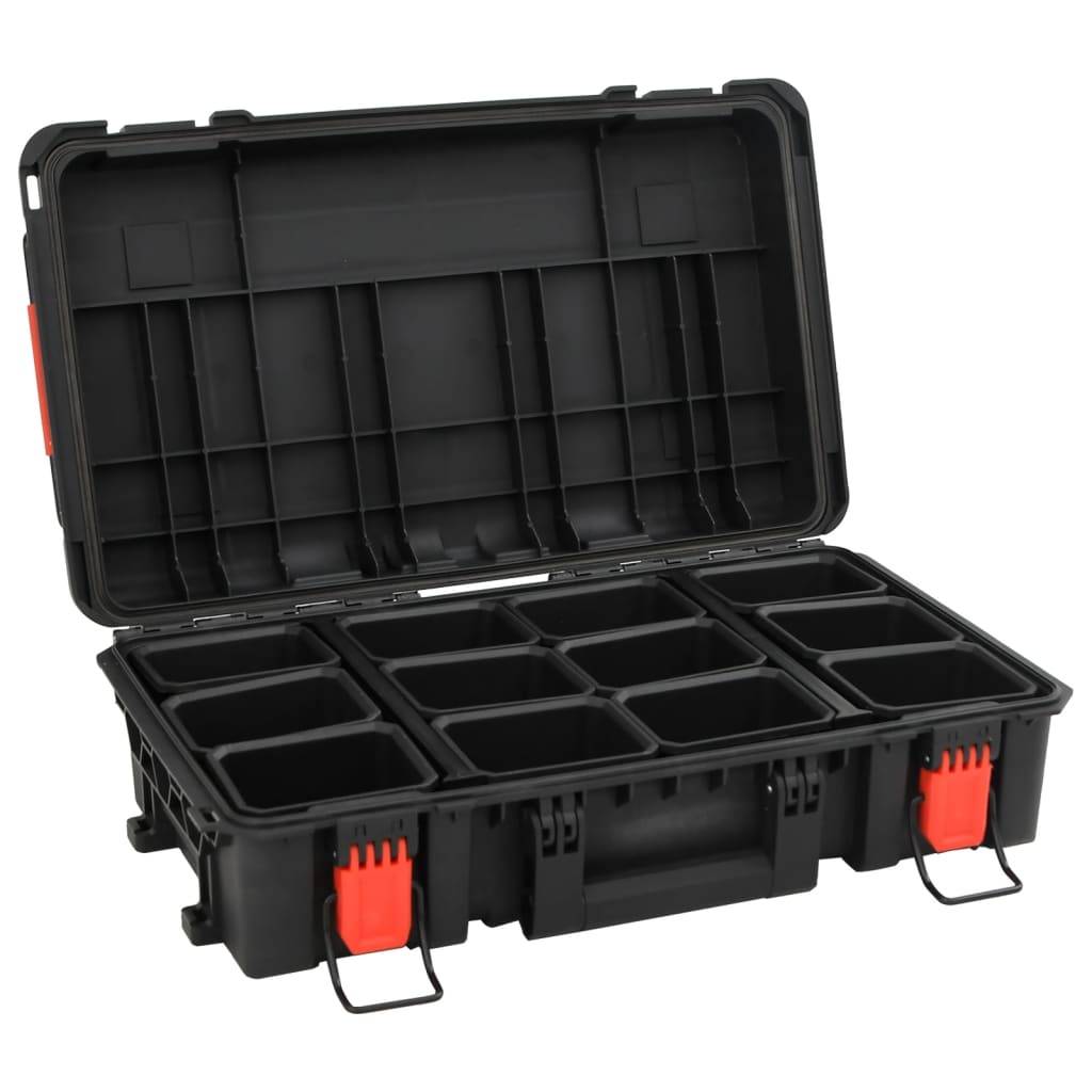vidaXL Koffer für Flugreise Tragbar Schwarz 56,5x34x16 cm PP