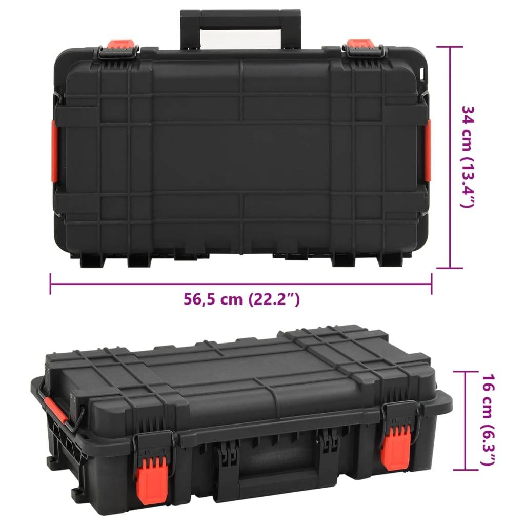vidaXL Koffer für Flugreise Tragbar Schwarz 56,5x34x16 cm PP