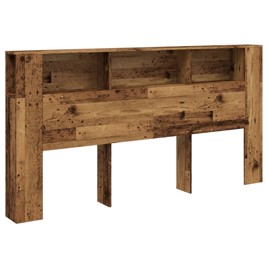 vidaXL Bett-Kopfteil mit Ablagen Altholz-Optik 200x18,5x102,5 cm