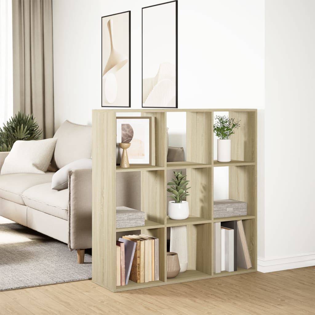vidaXL Raumteiler-Bücherregal Sonoma-Eiche 102x29x103,5 cm