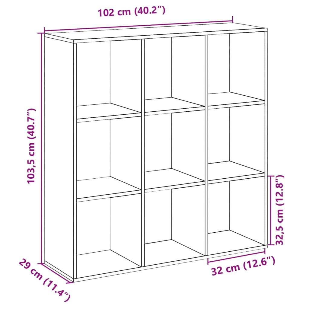 vidaXL Raumteiler-Bücherregal Sonoma-Eiche 102x29x103,5 cm