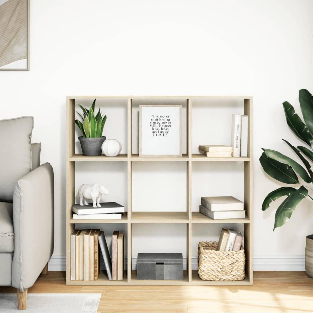 vidaXL Raumteiler-Bücherregal Sonoma-Eiche 102x29x103,5 cm