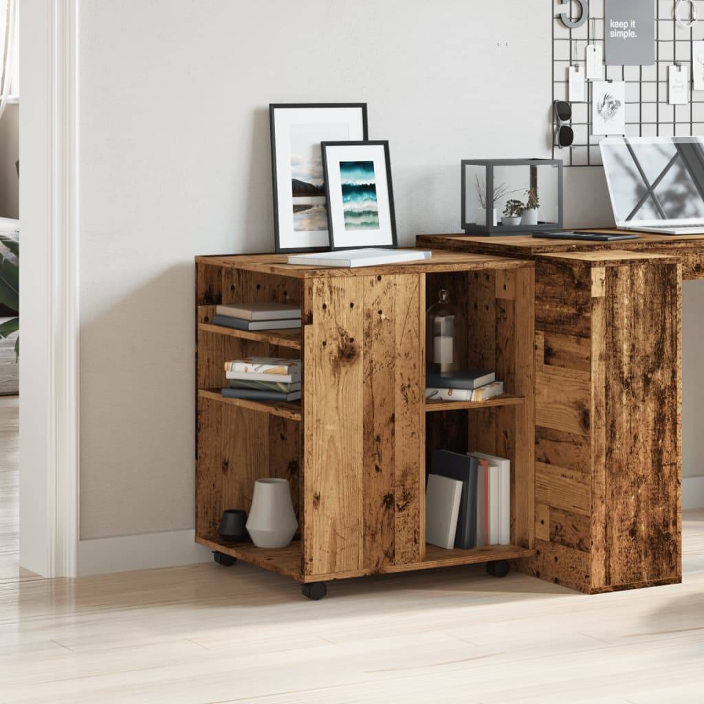 vidaXL Rollschrank Altholz-Optik 60x53x72 cm Holzwerkstoff