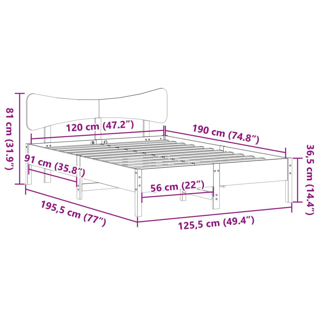 vidaXL Massivholzbett ohne Matratze Weiß 120x190 cm Kiefernholz