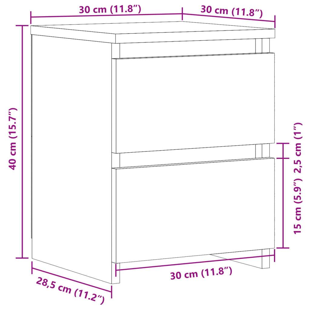 vidaXL Nachttisch Artisan-Eiche 30x30x40 cm Holzwerkstoff