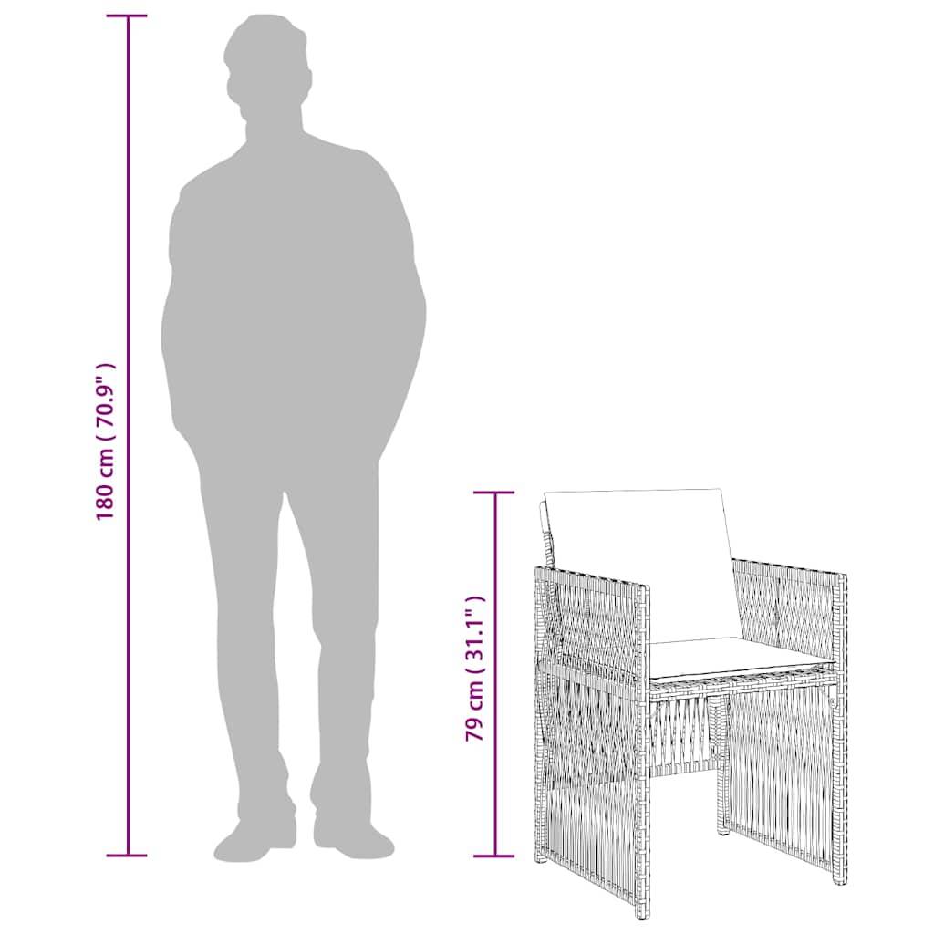 vidaXL Gartenstühle mit Kissen 4 Stk. Beigemischung Poly Rattan