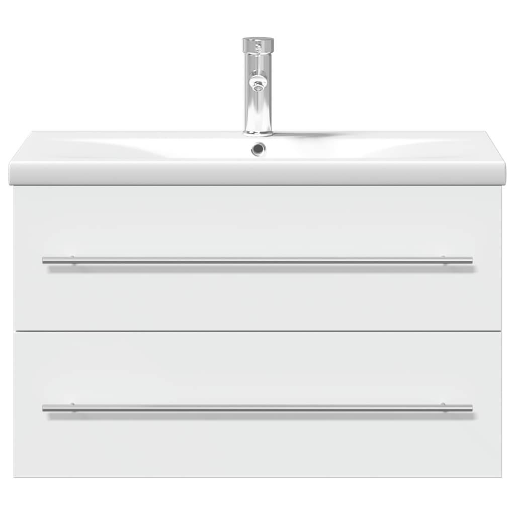 vidaXL Waschbeckenunterschrank mit Einbaubecken Weiß