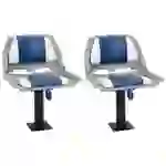 vidaXL 4-tlg. Bootssitz-Set Klappbar Blau und Weiß 48x51x41 cm vidaXL 4-tlg. Bootssitz-Set Klappbar Blau und Weiß 48x51x41 cm