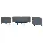 vidaXL 3-tlg. Chesterfield-Sofa-Set mit Nackenrollen Dunkelgrau Samt vidaXL 3-tlg. Chesterfield-Sofa-Set mit Nackenrollen Dunkelgrau Samt