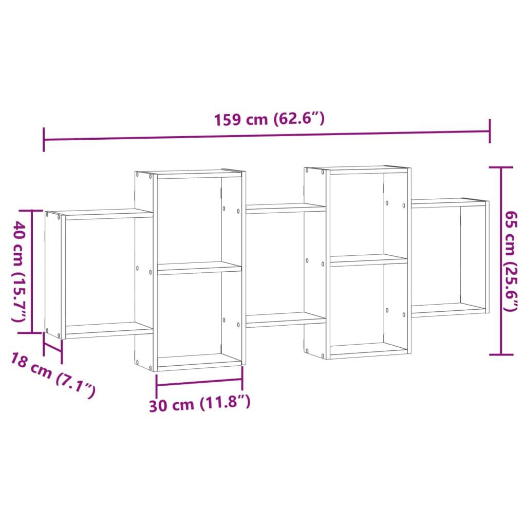 vidaXL Wandregal Artisan-Eiche 159x18x65 cm Holzwerkstoff
