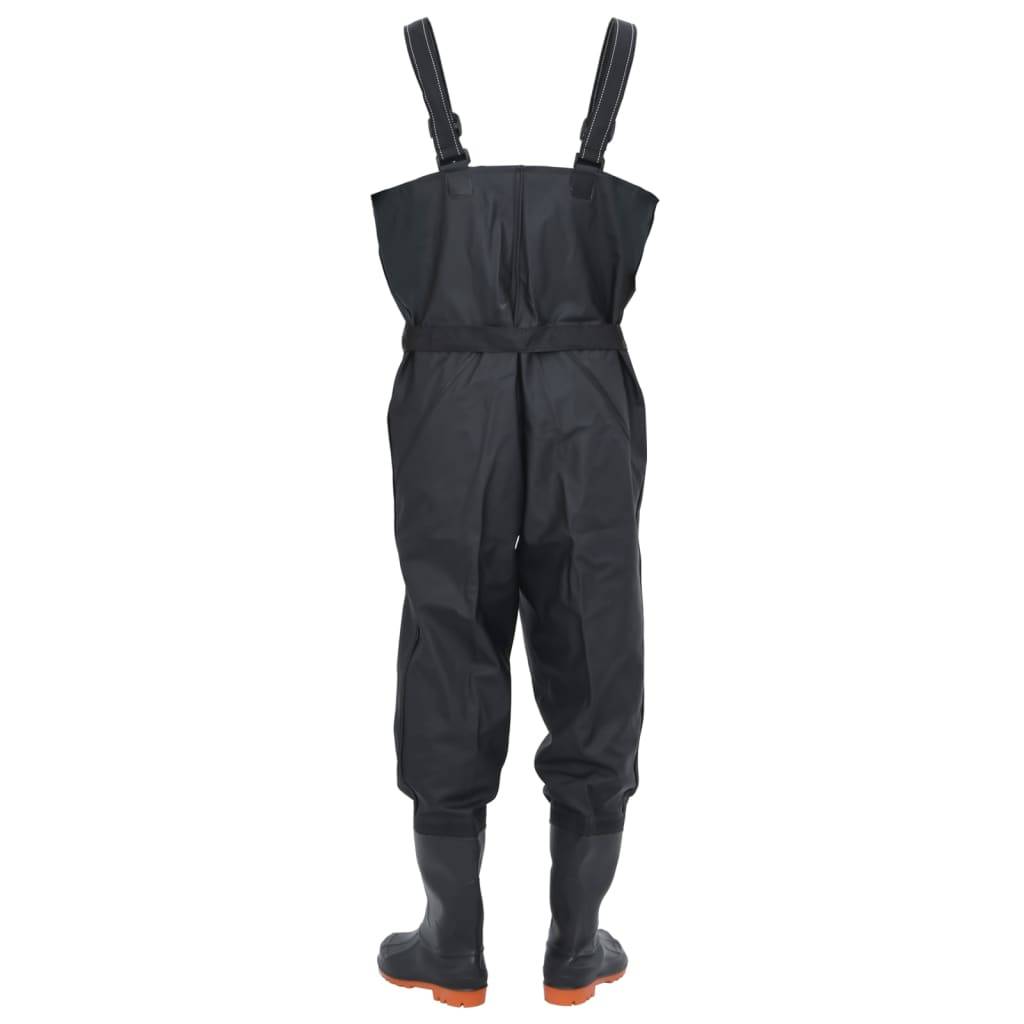 vidaXL Wathose mit Stiefeln und Gürtel Schwarz Größe 42
