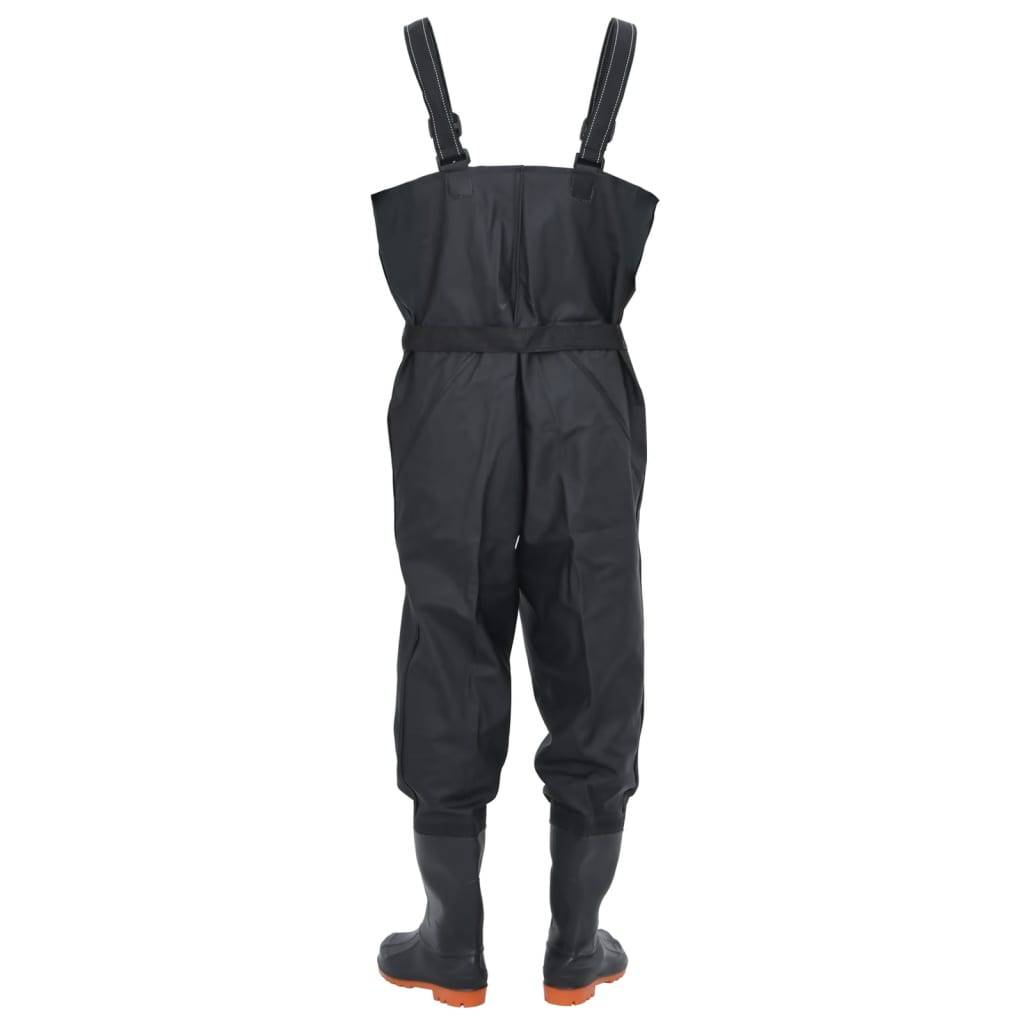 vidaXL Wathose mit Stiefeln und Gürtel Schwarz Größe 39