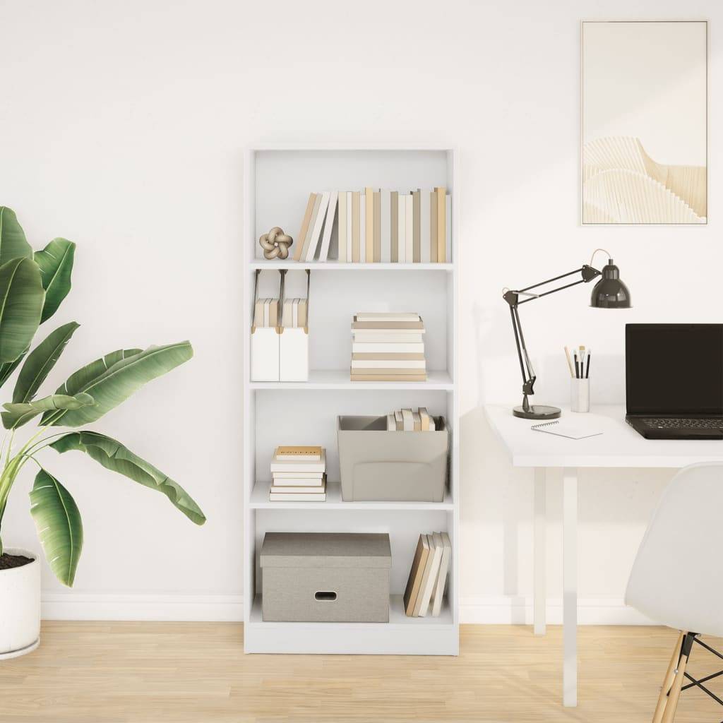 vidaXL Bücherregal Weiß 60x24x143 cm Holzwerkstoff