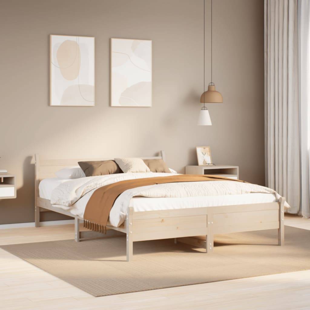 vidaXL Massivholzbett ohne Matratze 140x200 cm Kiefernholz