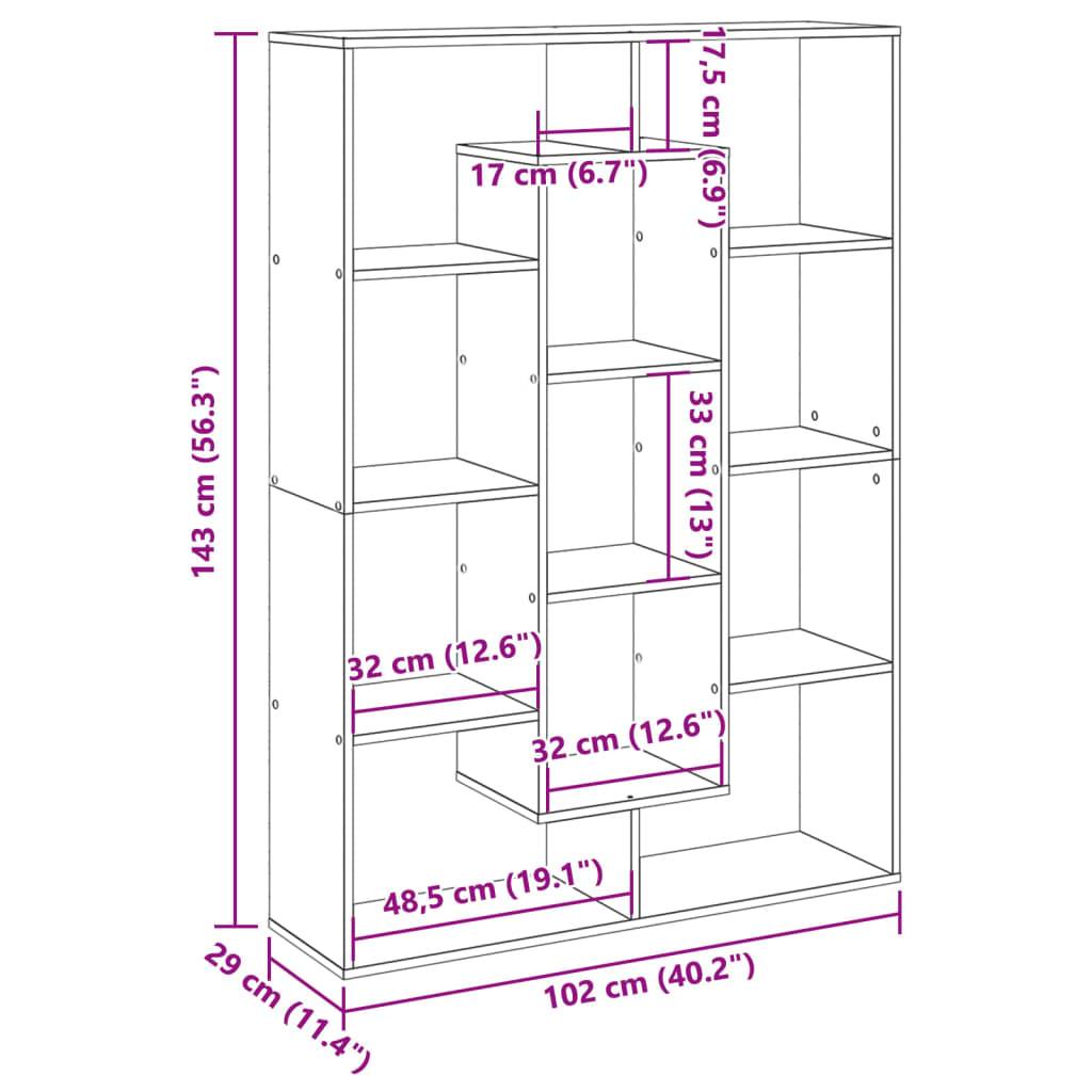 vidaXL Bücherregal Sonoma-Eiche 102x29x143 cm Holzwerkstoff