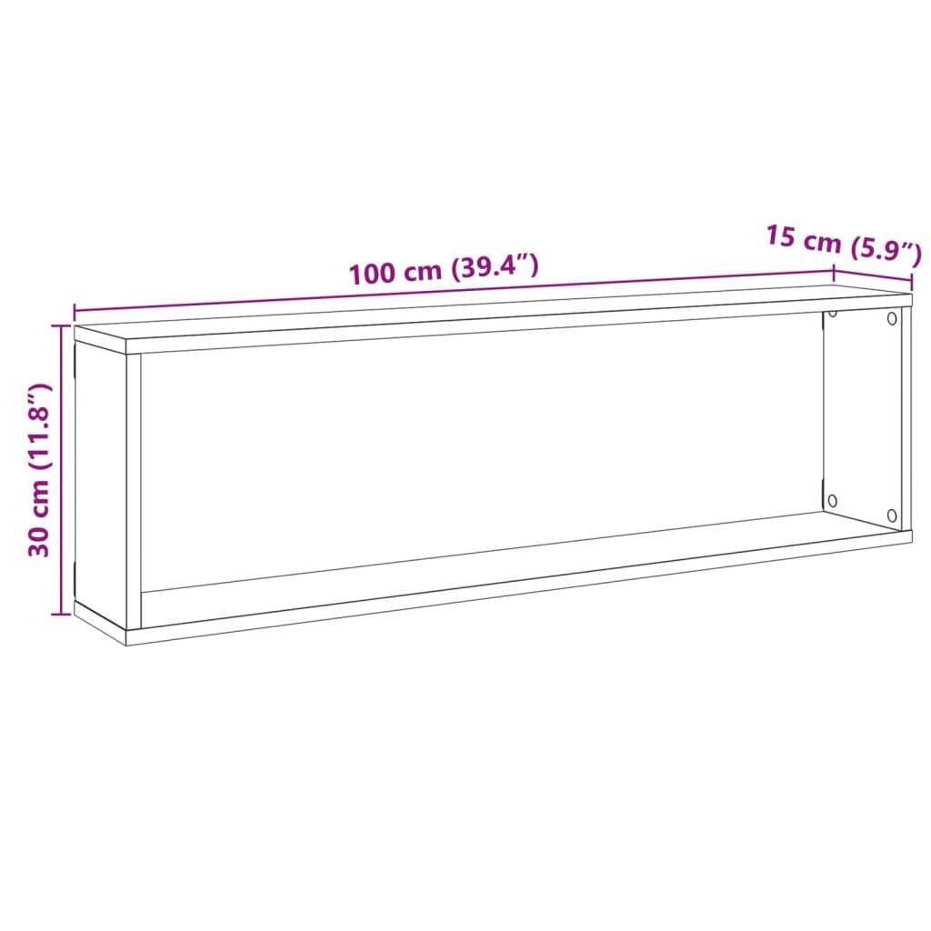 vidaXL Würfel-Wandregale 4 Stk. Artisan-Eiche 100x15x30 Holzwerkstoff