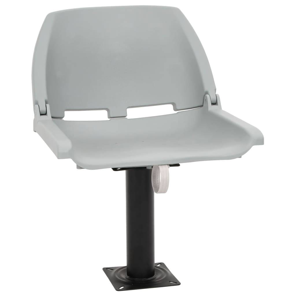 vidaXL 4-tlg. Bootssitz-Set Klappbar Kein Kissen Grau 48x51x41 cm