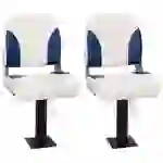 vidaXL 4-tlg. Bootssitz-Set Klappbar Blau und Weiß 41x36x48 cm vidaXL 4-tlg. Bootssitz-Set Klappbar Blau und Weiß 41x36x48 cm