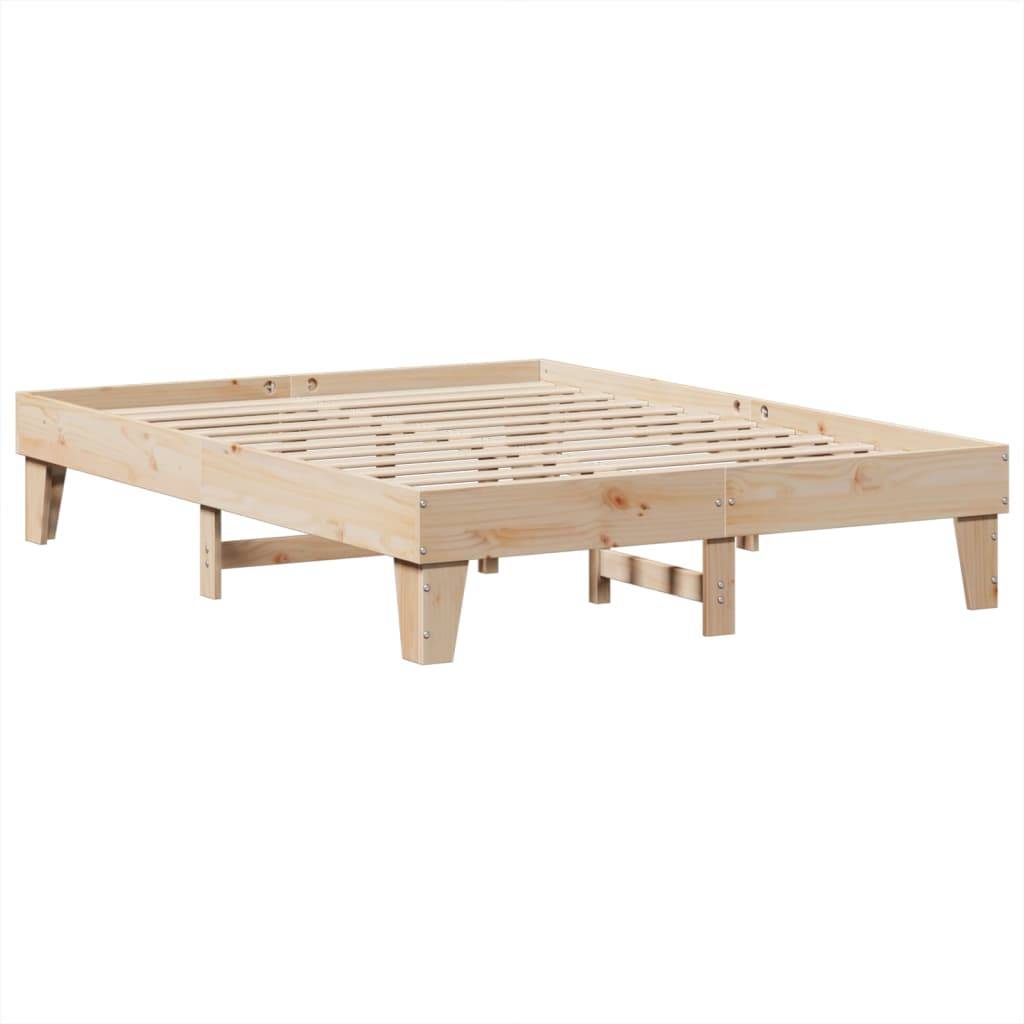 vidaXL Massivholzbett ohne Matratze 150x200 cm Kiefernholz