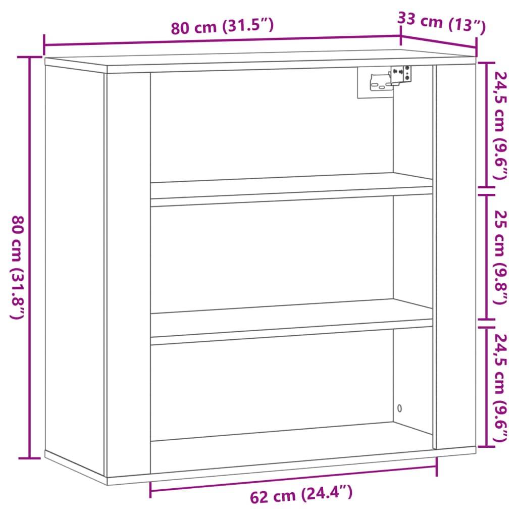 vidaXL Wandschrank Artisan-Eiche 80x33x80 cm Holzwerkstoff