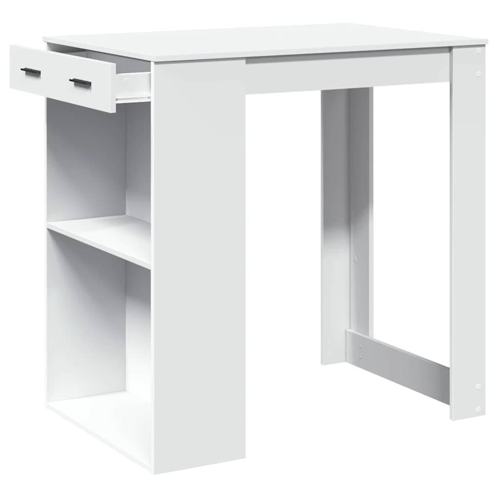 vidaXL Bartisch Weiß 102x70x103,5 cm Holzwerkstoff