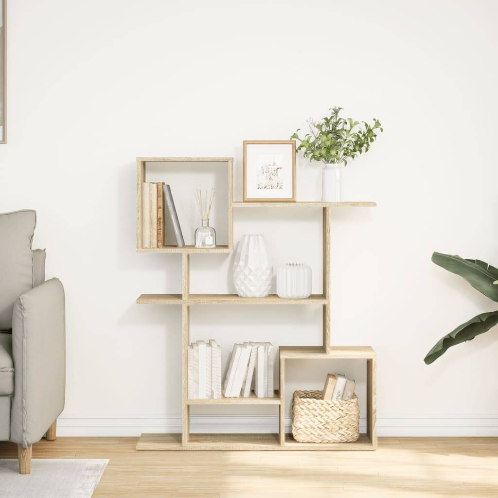 vidaXL Raumteiler-Bücherregal Sonoma-Eiche 92x29x112 cm Holzwerkstoff