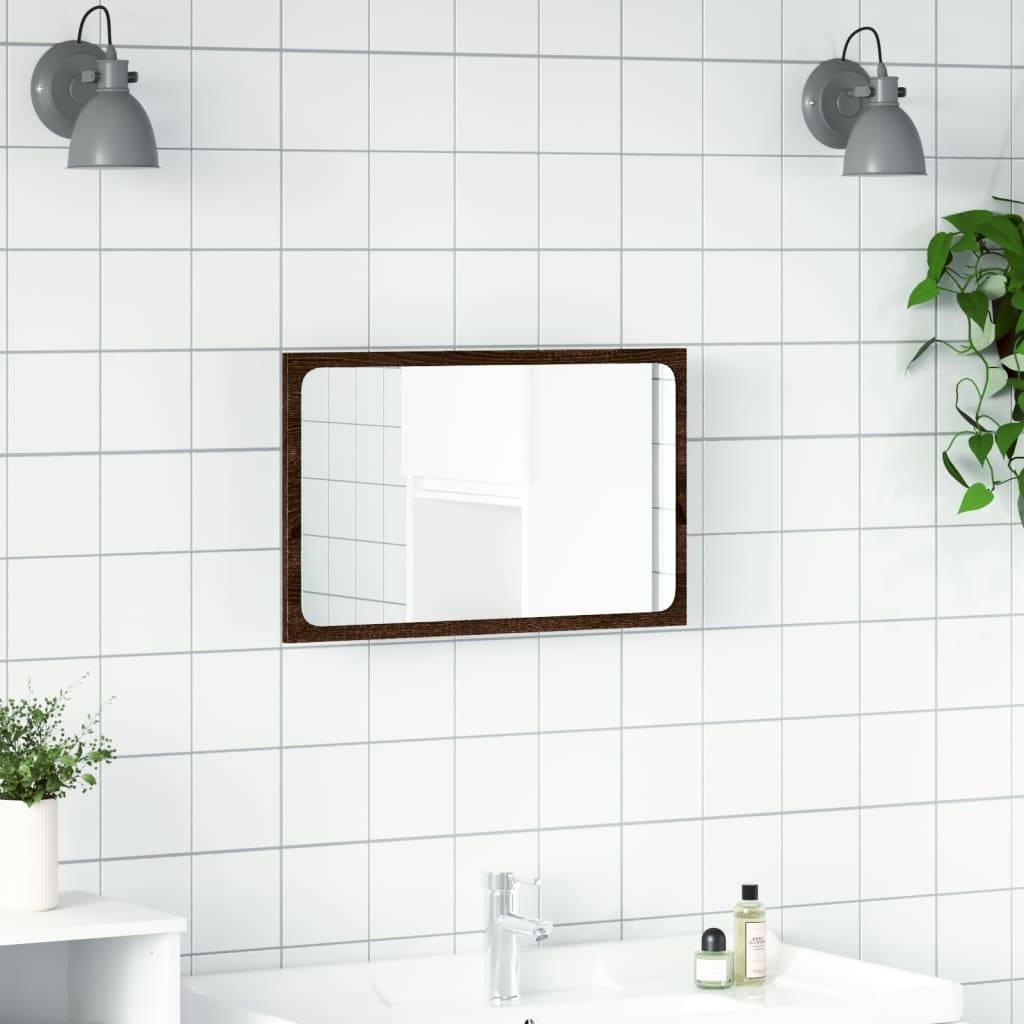 vidaXL LED-Badspiegel Braun Eichen-Optik 60x8,5x38 cm Holzwerkstoff