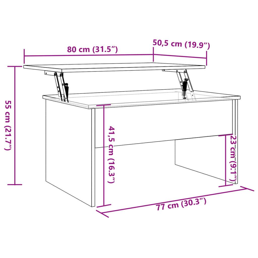 vidaXL Couchtisch Artisan-Eiche 80x50,5x41,5 cm Holzwerkstoff
