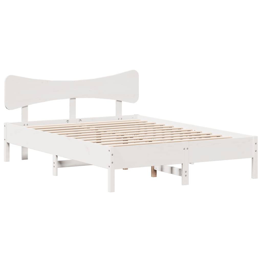 vidaXL Massivholzbett ohne Matratze Weiß 120x190 cm Kiefernholz