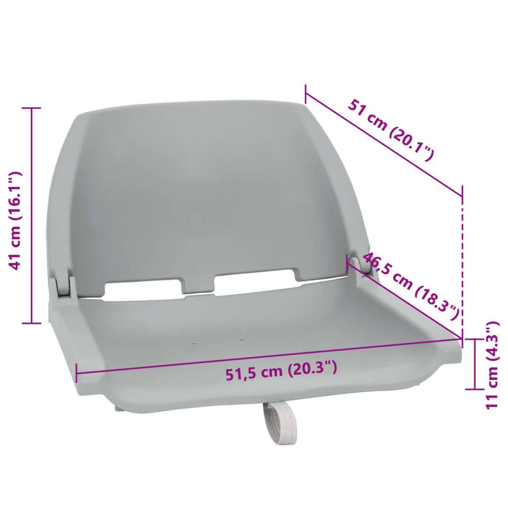 vidaXL 4-tlg. Bootssitz-Set Klappbar Grau