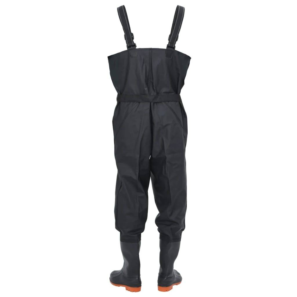 vidaXL Wathose mit Stiefeln und Gürtel Schwarz Größe 46