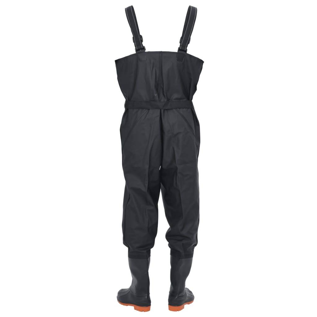 vidaXL Wathose mit Stiefeln und Gürtel Schwarz Größe 44