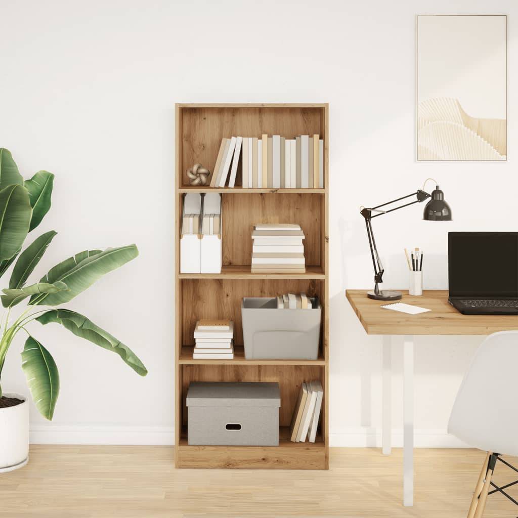 vidaXL Bücherregal Artisan-Eiche 60x24x143 cm Holzwerkstoff
