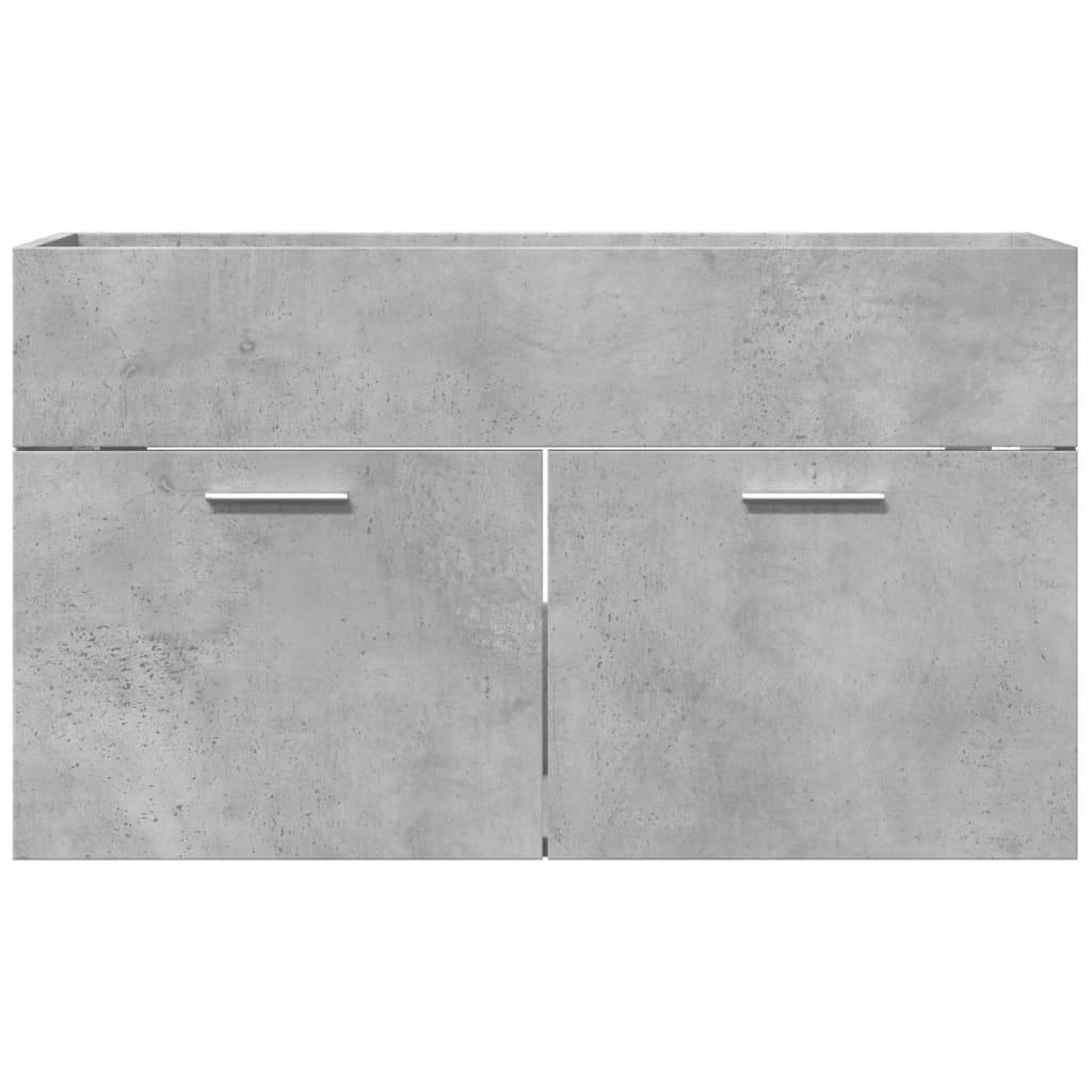 vidaXL Waschbeckenunterschrank Betongrau 80x38,5x46 cm Holzwerkstoff