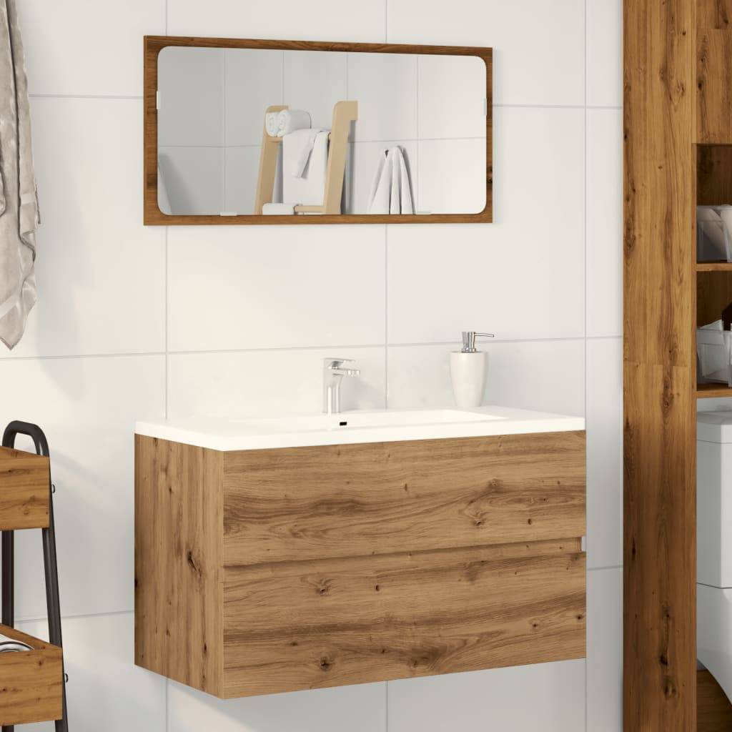 vidaXL Waschbeckenunterschrank Artisan-Eiche 90x38,5x45 Holzwerkstoff