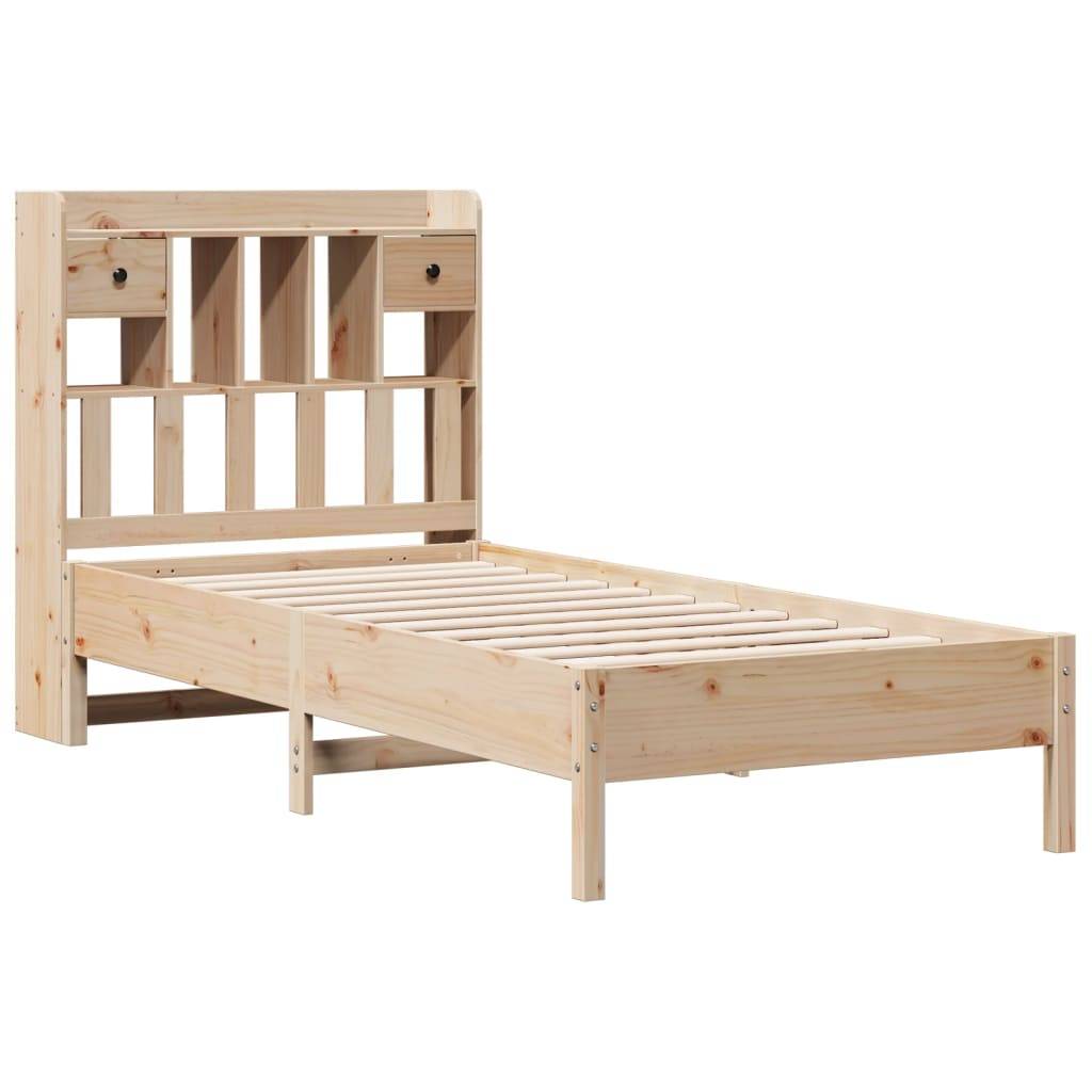 vidaXL Massivholzbett mit Regal ohne Matratze 90x200 cm Kiefer